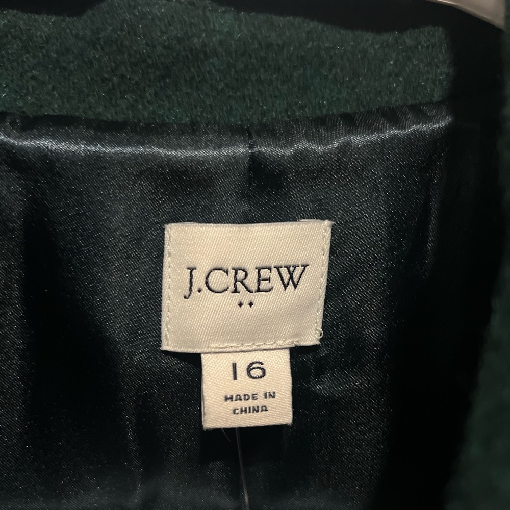 J. Crew Dark Green Wool Blend Lady Day Pea Coat with Gold Buttons - Picture 3 of 4